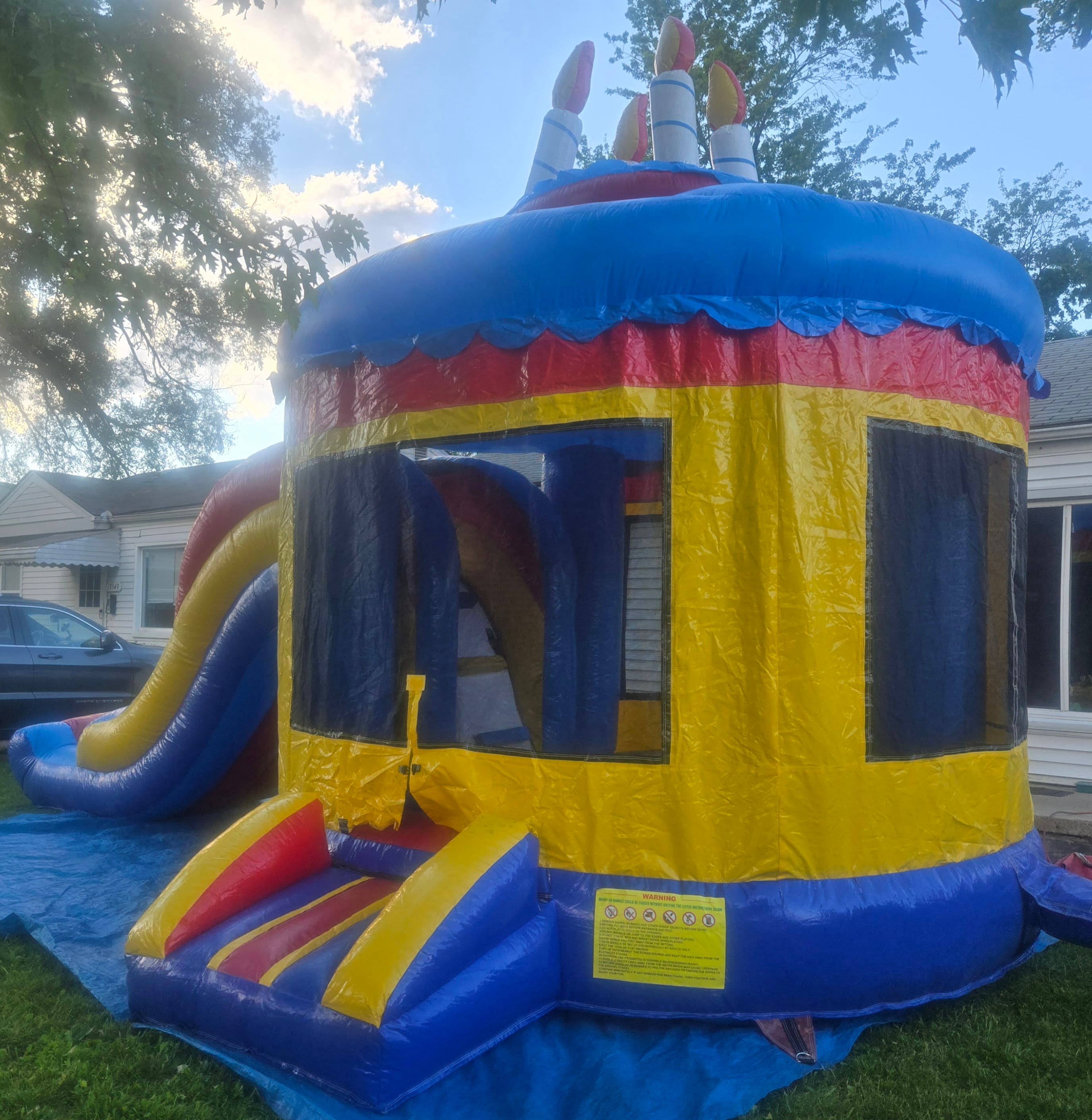 25x21 Birthday Cake Bounce Combo Dry (small) rental — BSA Events Metro Detroit
